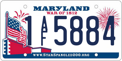 MD license plate 1AF5884