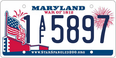 MD license plate 1AF5897