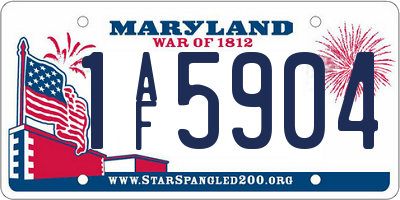 MD license plate 1AF5904