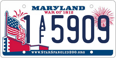 MD license plate 1AF5909