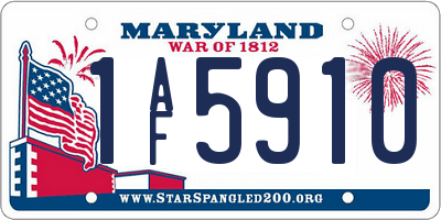 MD license plate 1AF5910