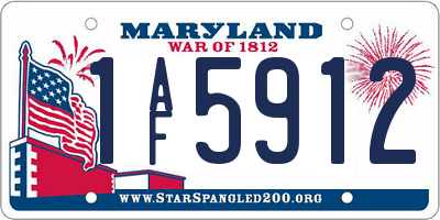 MD license plate 1AF5912