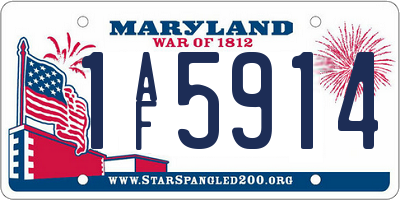 MD license plate 1AF5914
