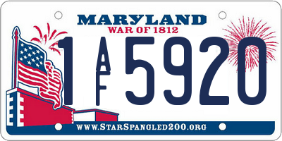 MD license plate 1AF5920