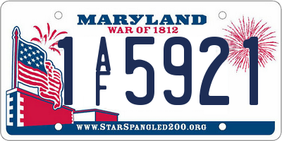 MD license plate 1AF5921