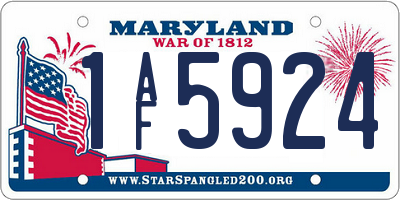 MD license plate 1AF5924