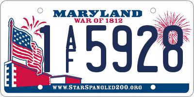 MD license plate 1AF5928
