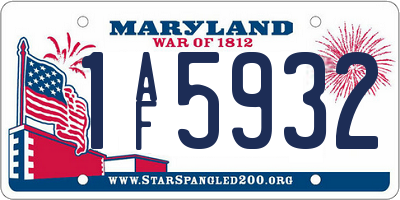 MD license plate 1AF5932