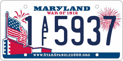 MD license plate 1AF5937