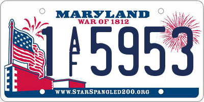 MD license plate 1AF5953