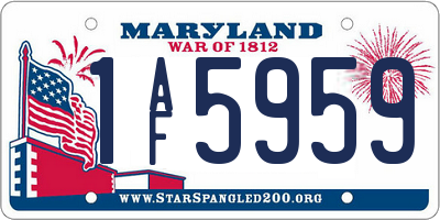 MD license plate 1AF5959