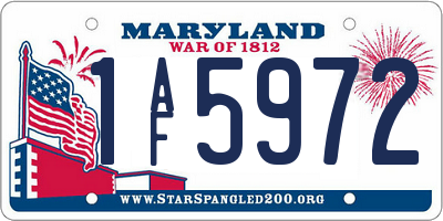 MD license plate 1AF5972