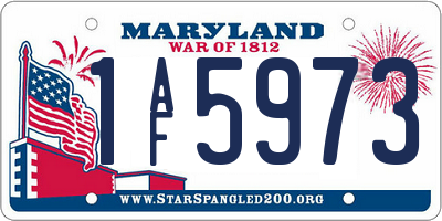 MD license plate 1AF5973