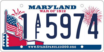 MD license plate 1AF5974