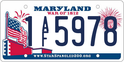 MD license plate 1AF5978
