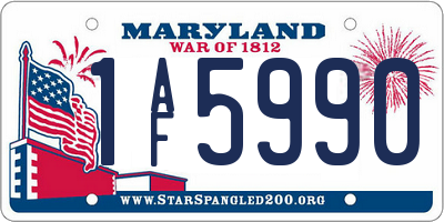 MD license plate 1AF5990