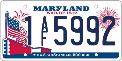 MD license plate 1AF5992
