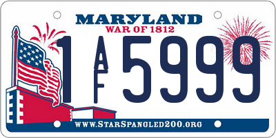 MD license plate 1AF5999