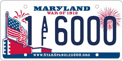 MD license plate 1AF6000