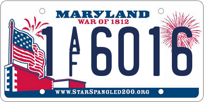 MD license plate 1AF6016