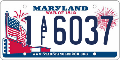 MD license plate 1AF6037