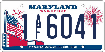 MD license plate 1AF6041