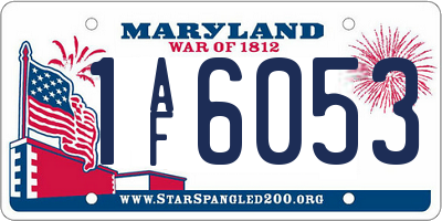 MD license plate 1AF6053