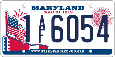 MD license plate 1AF6054