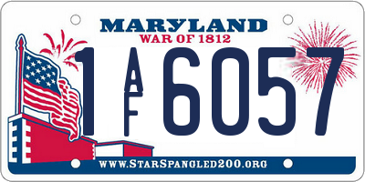 MD license plate 1AF6057