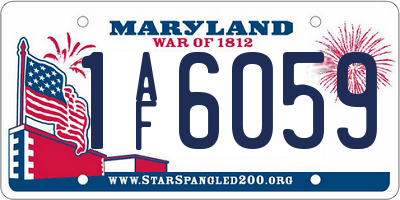 MD license plate 1AF6059