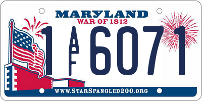 MD license plate 1AF6071