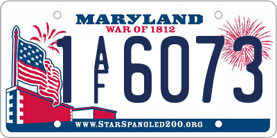 MD license plate 1AF6073