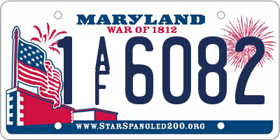 MD license plate 1AF6082