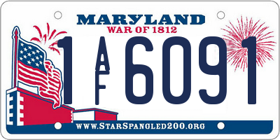 MD license plate 1AF6091