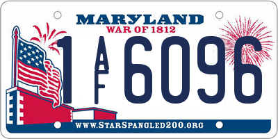 MD license plate 1AF6096