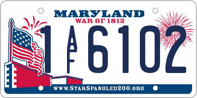 MD license plate 1AF6102