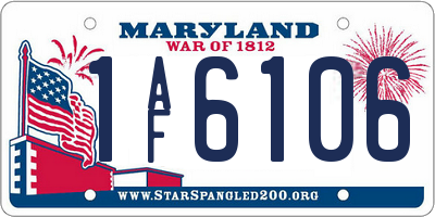 MD license plate 1AF6106
