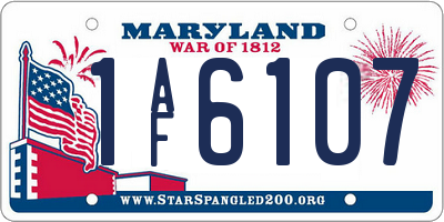 MD license plate 1AF6107