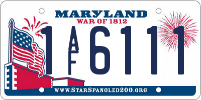 MD license plate 1AF6111