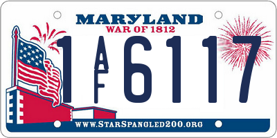 MD license plate 1AF6117