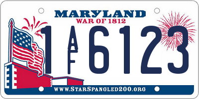MD license plate 1AF6123