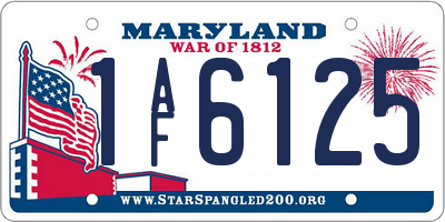 MD license plate 1AF6125
