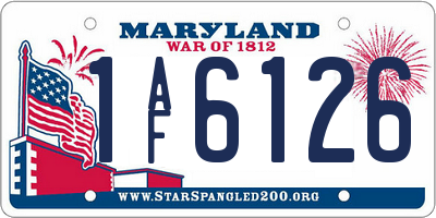 MD license plate 1AF6126
