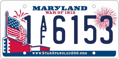 MD license plate 1AF6153