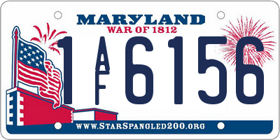 MD license plate 1AF6156