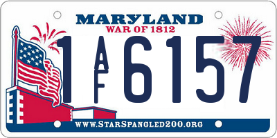 MD license plate 1AF6157