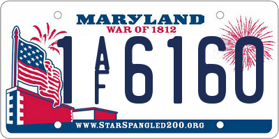 MD license plate 1AF6160