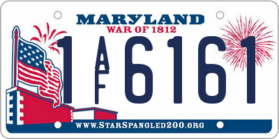 MD license plate 1AF6161