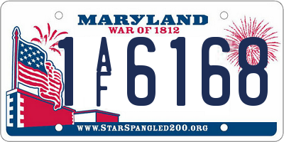 MD license plate 1AF6168