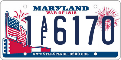 MD license plate 1AF6170